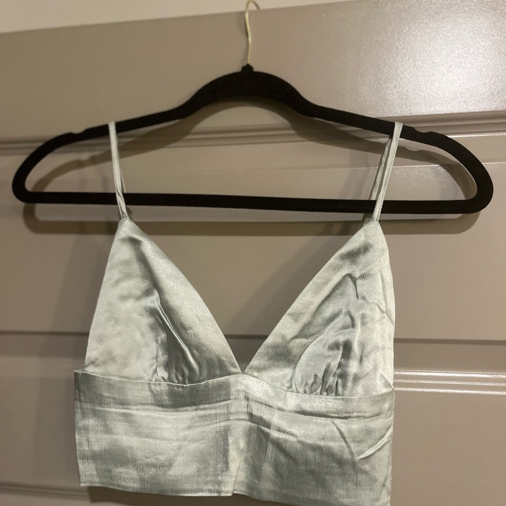 Zara Sage green Crop Top